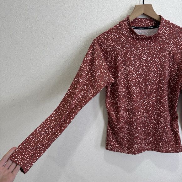 Nike Rash Guard Top Womens Large Brown Speckled Long Sleeve Nike Swim Beach Surf - Picture 6 of 16